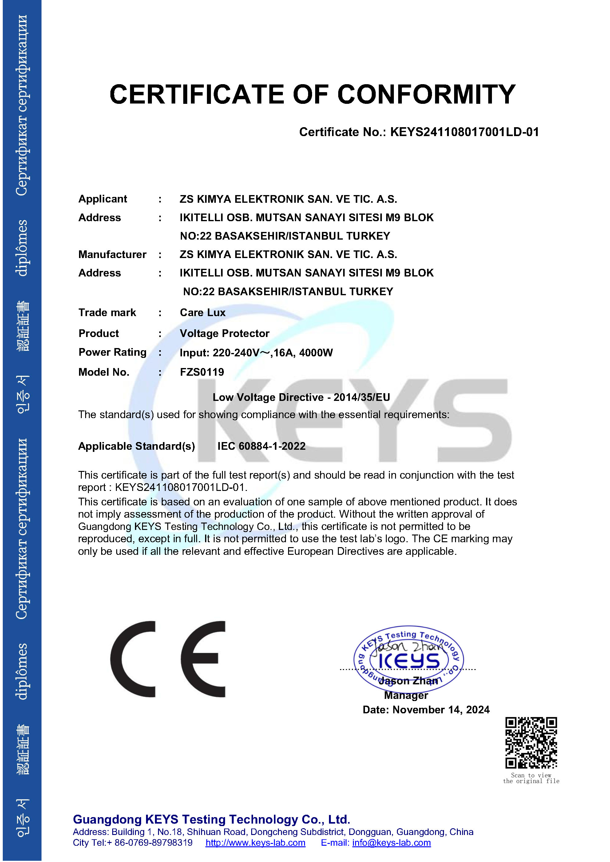 Low Voltage Directive - 2014/35/EU